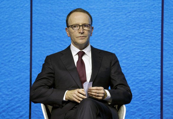 epa09746666 Swiss food giant Nestle CEO Ulf Mark Schneider takes part in the High Level Segment session of the One Ocean Summit in Brest, France, 11 February 2022. The session seeks to raise the inter ...