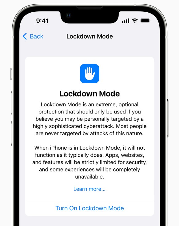 Apple hat am 6. Juli 2022 einen Lockdown-Modus für das iPhone und für andere Geräte angekündigt.