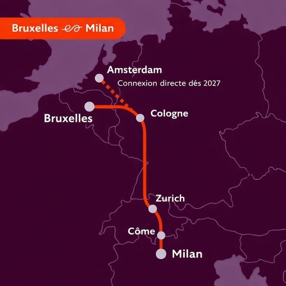 Le trajet Bruxelles-Milan proposé par European Sleeper.