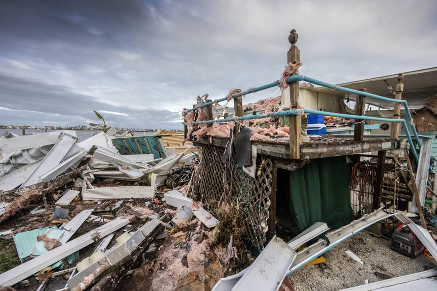 epa11652512 Debris after Hurricane Milton swept through Bradenton, Florida, USA, 10 October 2024. According to the National Hurricane Center, Hurricane Milton made landfall on the west coast of Florid ...