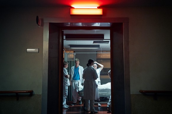 The Nurse. (L to R) Fanny Louise Bernth as Pernille Kurzmann,Peter Zandersen as Niels Lunden and Josephine Park as Christina Aistrup Hansen in The Nurse. Cr. Courtesy of Netflix © 2022
