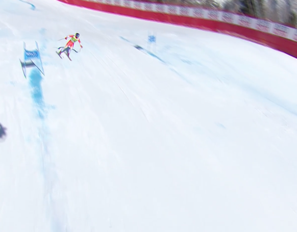 Loïc Meillard lors du super-G de Cortina d&#039;Ampezzo.