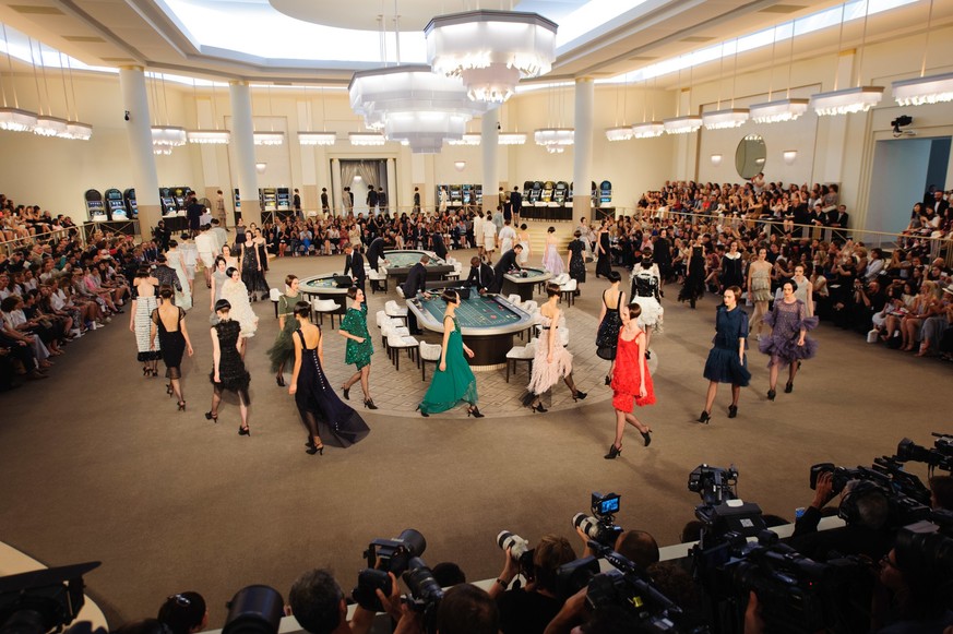 General view of the Chanel show as part of Paris Fashion Week Haute Couture Fall/Winter 2015/2016. Held at Grand Palais on July 7, 2015 in Paris, France.