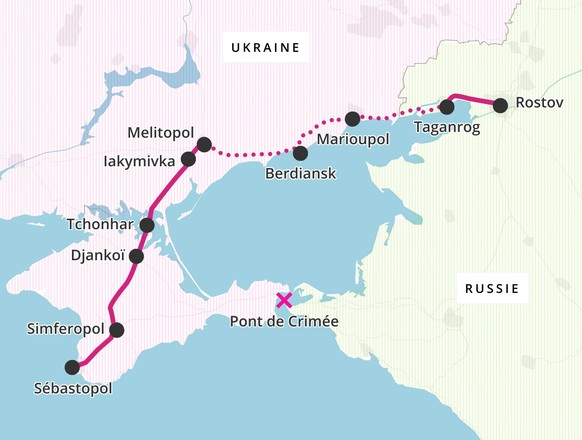La ligne ferroviaire reliant Rostov à Sébastopol.