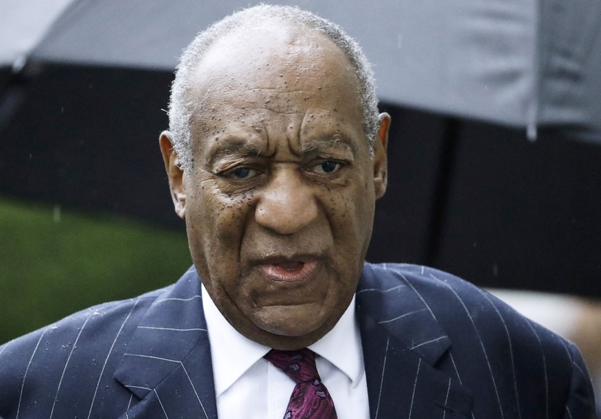 FILE - Bill Cosby arrives for a sentencing hearing following his sexual assault conviction at the Montgomery County Courthouse in Norristown Pa., on Sept. 25, 2018. Eleven months after he was freed fr ...
