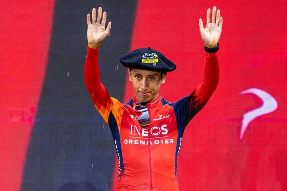 epa10718141 Colombian rider Egan Bernal of INEOS - Grenadiers team attends the team presentation of the Tour de France 2023 in Bilbao, Spain, 29 June 2023. The Tour de France 2023 will start in Bilbao ...