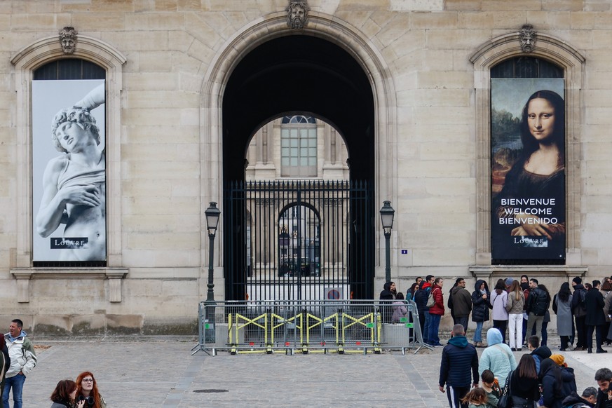 KEYPIX - epa12464607 The south-east facade of the Louvre museum is seen closed at Quai Fran