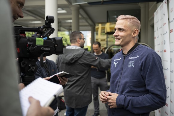 Mattia Bottani beim Zusammenzug der Schweizer Fussball Nationalmannschaft, am Donnerstag, 26. Mai 2022, in Bad Ragaz. (KEYSTONE/Ennio Leanza)