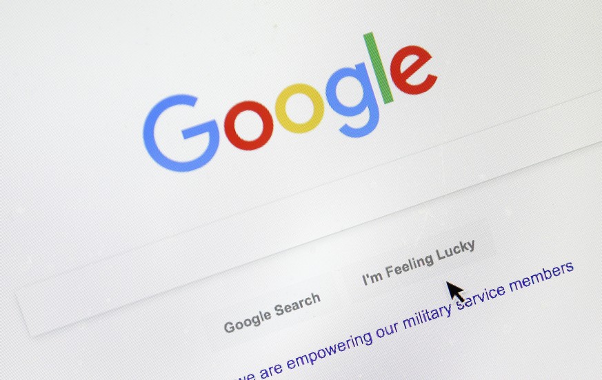 FILE - A cursor moves over Google's search engine page Tuesday, Aug. 28, 2018, in Portland, Ore. Some federal lawmakers urged Google last month to limit the appearance of anti-abortion pregnancy clini ...