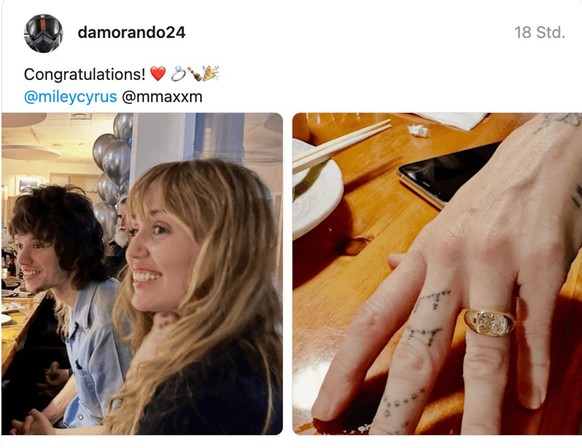 Miley Cyrus, fiancée à Maxx Morando: la bague