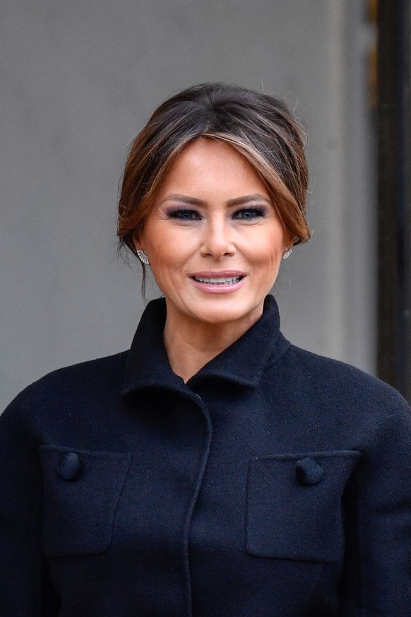 First Lady Melania Trump at Élysée Palace on November 10, 2018 in Paris, France, on the sidelines of commemorations marking the 100th anniversary of the 11 November 1918 armistice, ending World War I. ...