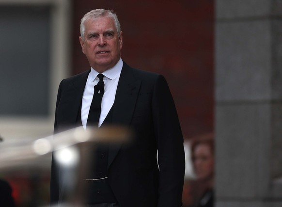 epa12382645 Britain&#039;s Prince Andrew departs Westminster Cathedral in London, Britain, 16 September 2025, after the funeral of Britain&#039;s Katharine, Duchess of Kent. The Duchess of Kent died o ...