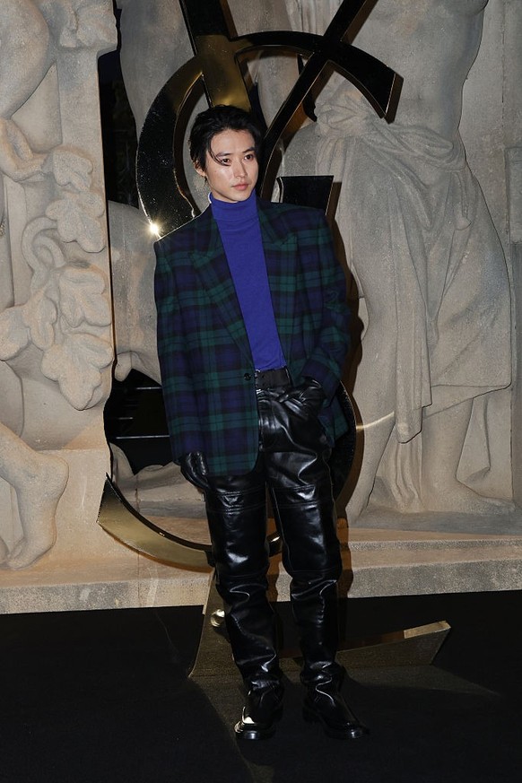 Kento Yamazaki at the Saint Laurent fashion show as part of Spring/Summer 2026 Paris Fashion Week held at Fontaine du Trocadéro on September 29, 2025 in Paris, France. (Photo by River Callaway/WWD via ...