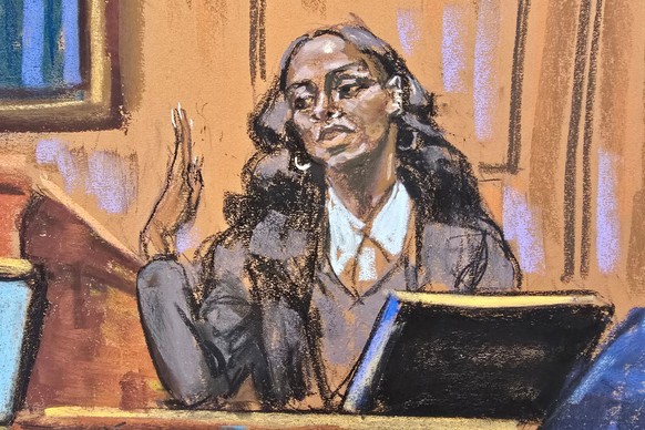 Singer Dawn Richard testifies about seeing Sean &quot;Diddy&quot; Combs strike his then-girlfriend Casandra &quot;Cassie&quot; Ventura at Combs&#039; sex trafficking trial in New York City, New York,  ...