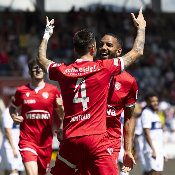 La joie des joueurs de Thoune, qui ont battu Lausanne dimanche