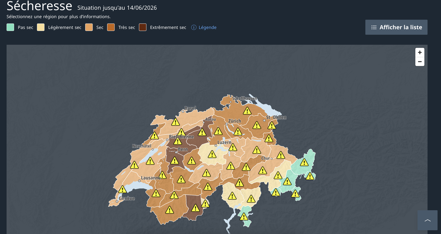 La sécheresse en Suisse