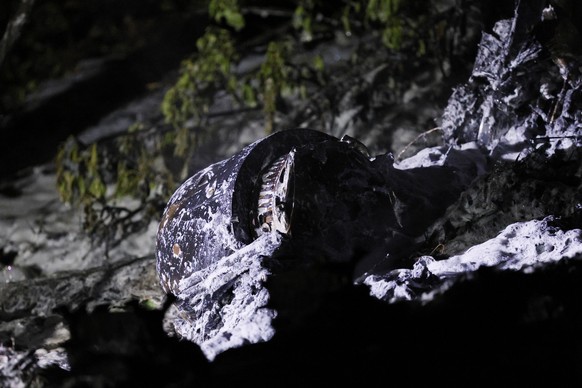 REMOVES ATTRIBUTION THAT THIS WAS A RUSSIAN DRONE - A part of a drone lays on the ground after been downed, in downtown Kyiv, Ukraine, Thursday, May 4, 2023. (AP Photo/Alex Babenko)