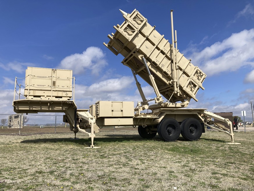FILE - A Patriot missile mobile launcher is displayed outside the Fort Sill Army Post near Lawton, Okla., on March 21, 2023. The U.S. will send $1.7 billion in military aid to Ukraine, officials annou ...
