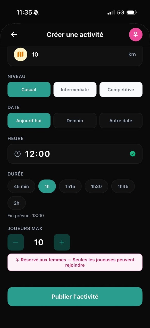 Le fameux mode «réservé aux femmes» sur Plezia.