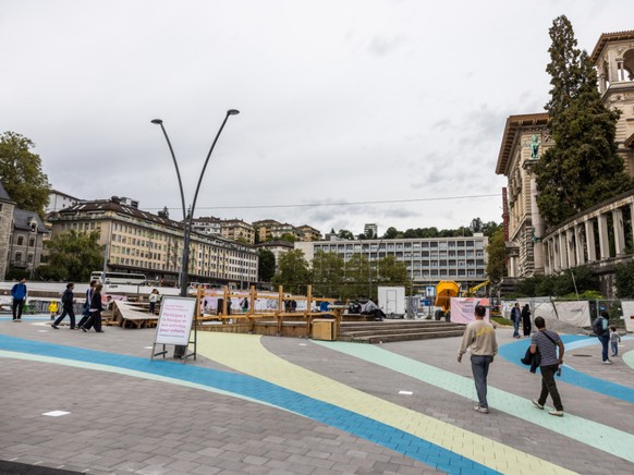 La place de la Riponne fait actuellement l&#039;objet d&#039;un réaménagement (archives).