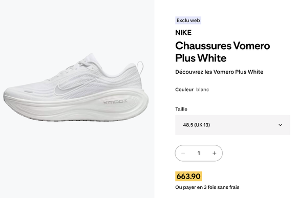 Mêmes les couleurs basiques sont concernées, indépendamment de la pointure.