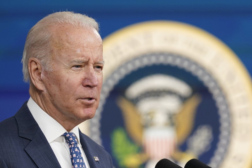 FILE - President Joe Biden speaks as he announces that he is nominating Jerome Powell for a second four-year term as Federal Reserve chair, during an event in the South Court Auditorium on the White H ...