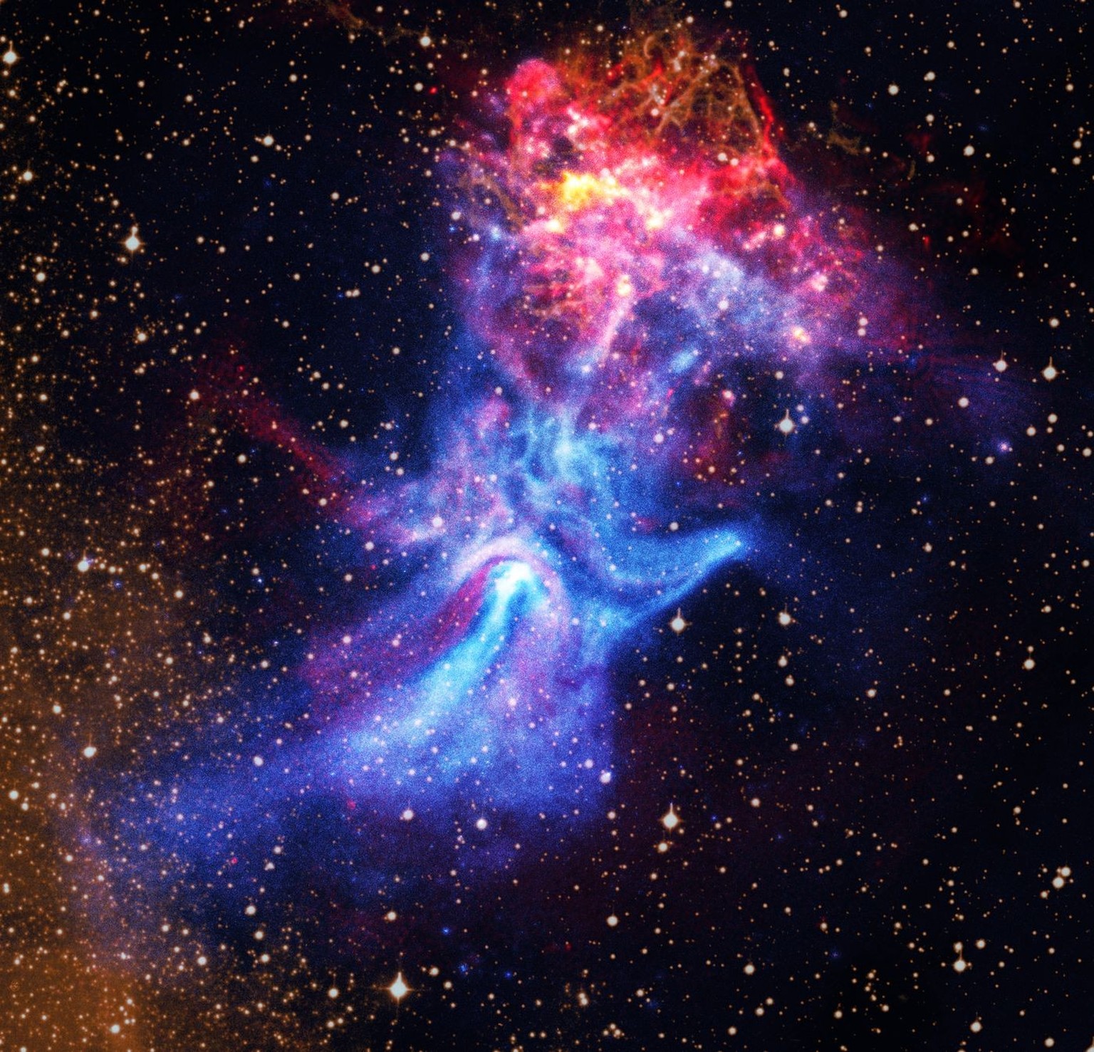 Reaching Out
This image released on Aug. 20, 2025, combines new radio data from the Australia Telescope Compact Array with X-ray data from NASA’s Chandra X-ray Observatory. Chandra first released an i ...