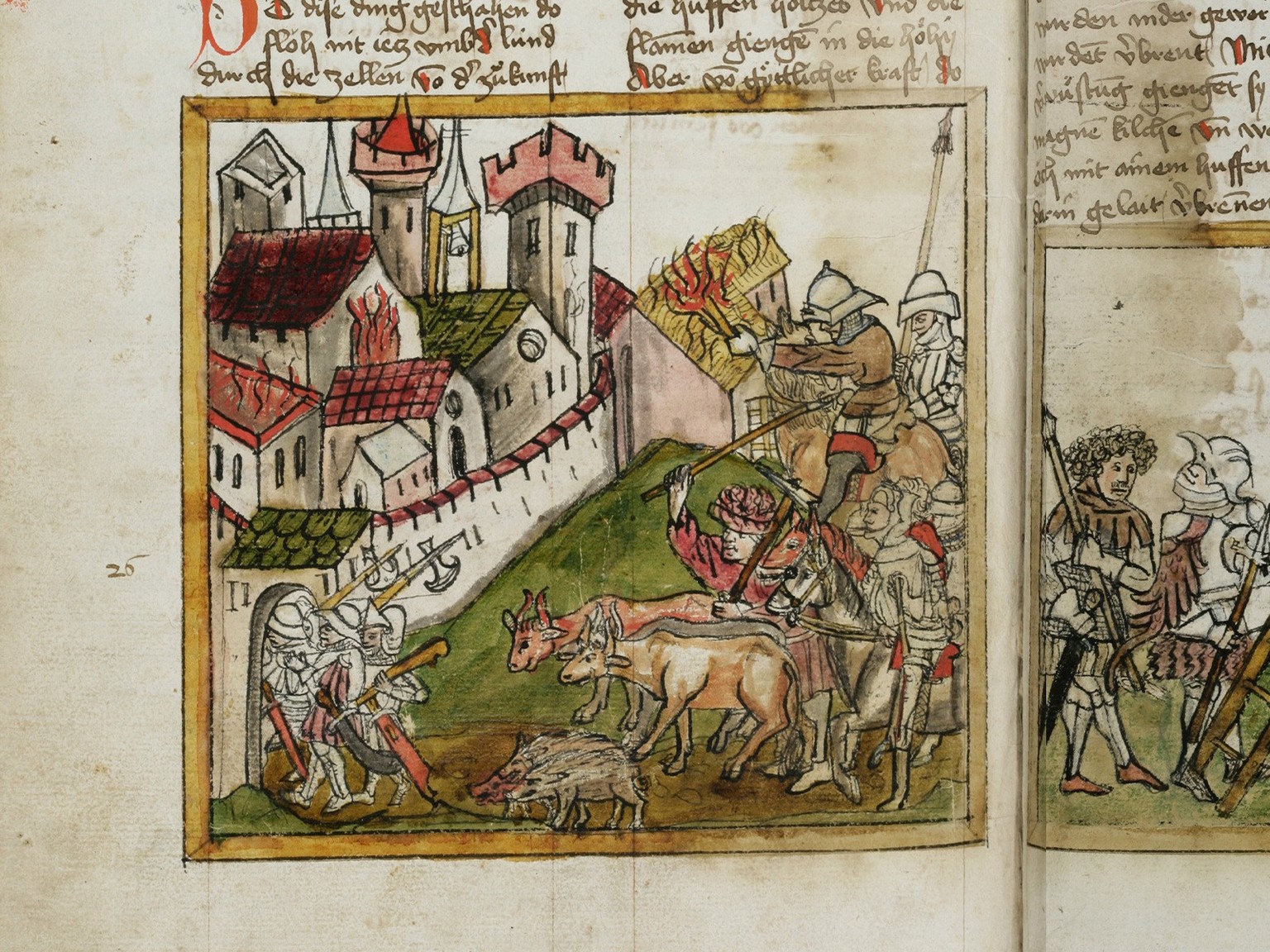 L’invasion de Saint-Gall par les Magyars.
https://www.e-codices.unifr.ch/fr/csg/0602/344