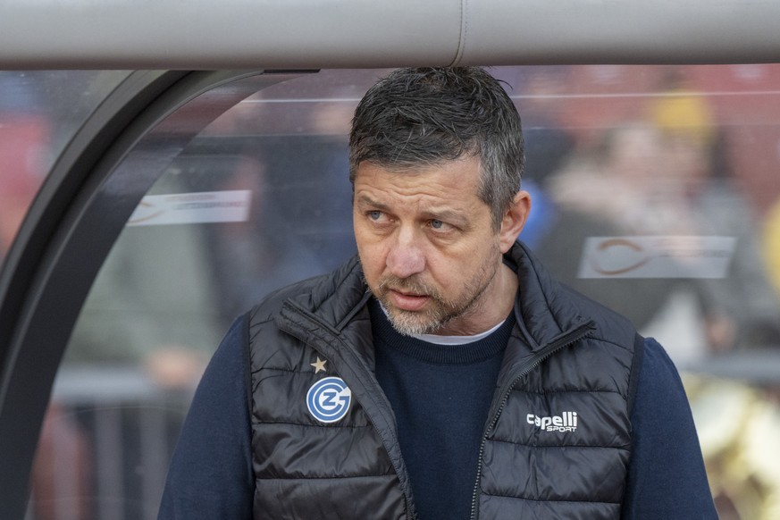 Trainer Gerald Scheiblehner von GC beim Super League Meisterschaftsspiel zwischen dem Grasshoppers Zuerich und dem FC FC Lugano vom Sonntag, 1. Maerz 2026 in Zuerich. (KEYSTONE/Urs Flueeler)