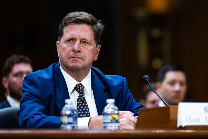 KEYPIX - epa13113103 Jay Clayton testifies at a Senate Intelligence Committee hearing on his nomination to be Director of National Intelligence in the Dirksen Senate office building in Washington, DC, ...