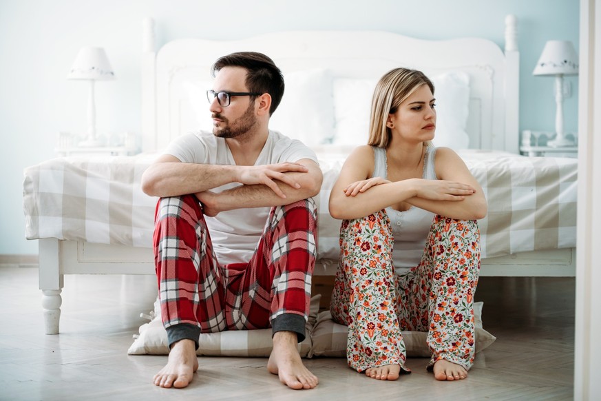 Picture of young couple having relationship problems crisis