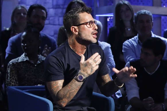 October 17, 2023, Rome, Italy: Fabrizio Corona attends the episode of 17 october 2023 of Rai tv program Avanti popolo at studios Fabrizio Frizzi. Rome Italy - ZUMAs197 20231017_aaa_s197_323 Copyright: ...