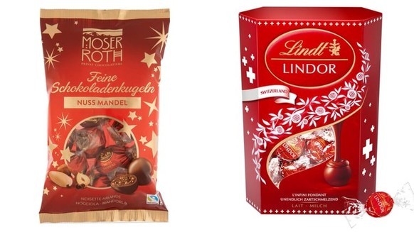 La justice protège l'originale. À gauche, celle vendue chez Aldi. À droite, celle de Lindt.