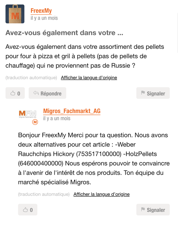 commentaire d&#039;un client concernant la provenance russe de pellets sur le site Do it Garden