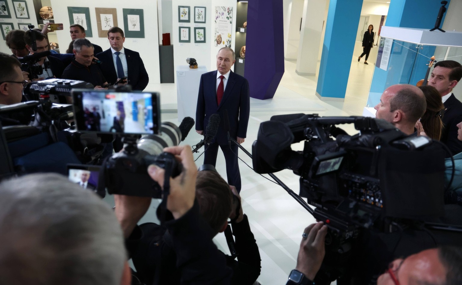 May 19, 2025, Sochi, Sirius Federal Territory, Russia: Russian President Vladimir Putin, delivers a statement to the media following a two hour phone call with U.S. President Donald Trump at the Siriu ...