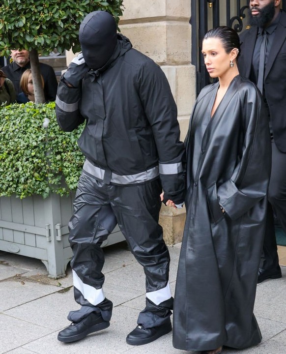 PARIS, FRANCE - FEBRUARY 28: Kanye West and Bianca Censori are seen leaving their hotel on February 28, 2024 in Paris, France. (Photo by MEGA/GC Images)