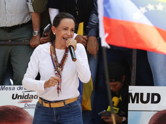 María Corina Machado, cheffe de l&#039;opposition vénézueliénne.