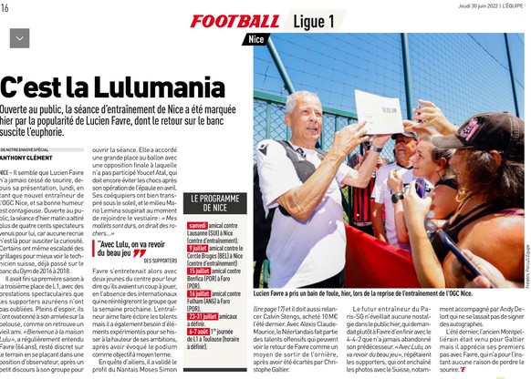 L'Equipe du jeudi 30 juin.