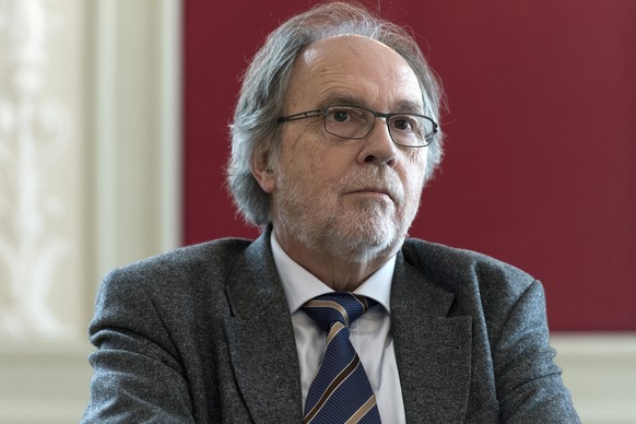 Dick Marty, Ex-Staenderat FDP aeussert sich zum Thema Schweizer Recht vor Voelkerrecht im Zusammenhang mit der Europaeischen Menschenrechtskonvetion (EMRK) am Donnerstag, 15. Mai 2014 in Bern. (KEYSTO ...