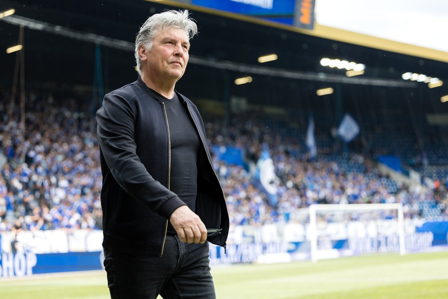 FC Schaffhausens Trainer Martin Andermatt vor dem Fussball Barrage-Rueckspiel der Super / Challenge League am Sonntag, 29. Mai 2022 in der Swissporarena in Luzern. (KEYSTONE/Philipp Schmidli)