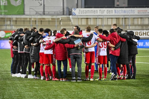 Thun nach dem Fussball Meisterschaftsspiel der Challenge League zwischen dem FC Wil und dem FC Thun im Stadion Bergholz, am Donnerstag, 20. Mai 2021 in Wil. (KEYSTONE/Gian Ehrenzeller)