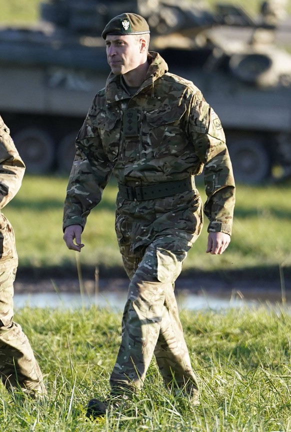 . 23/11/2023. Salisbury Plain, United Kingdom. Prince William, the Prince of Wales , during a visit with the 1st Battalion Mercian Regiment on Salisbury Plain, United Kingdom. PUBLICATIONxINxGERxSUIxA ...