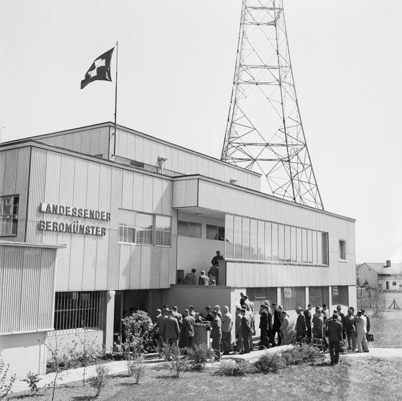 Le studio de Radio Beromünster, en août 1949.