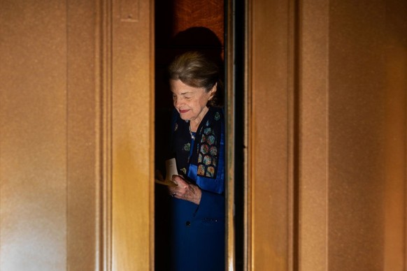 WASHINGTON, DC - FEBRUARY 14: Sen. Dianne Feinstein (D-CA) leaves the Senate Chamber following a vote at the U.S. Capitol on Tuesday, Feb. 14, 2023 in Washington, DC. Feinstein, California&#039;s long ...