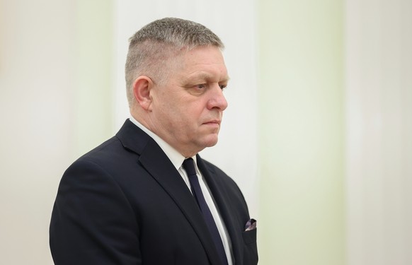 epa11790247 Slovak Prime Minister Robert Fico attends a meeting with Russian President Putin at the Kremlin in Moscow, Russia, 22 December 2024. Fico is on a working visit to Moscow. EPA/ARTYOM GEODAK ...