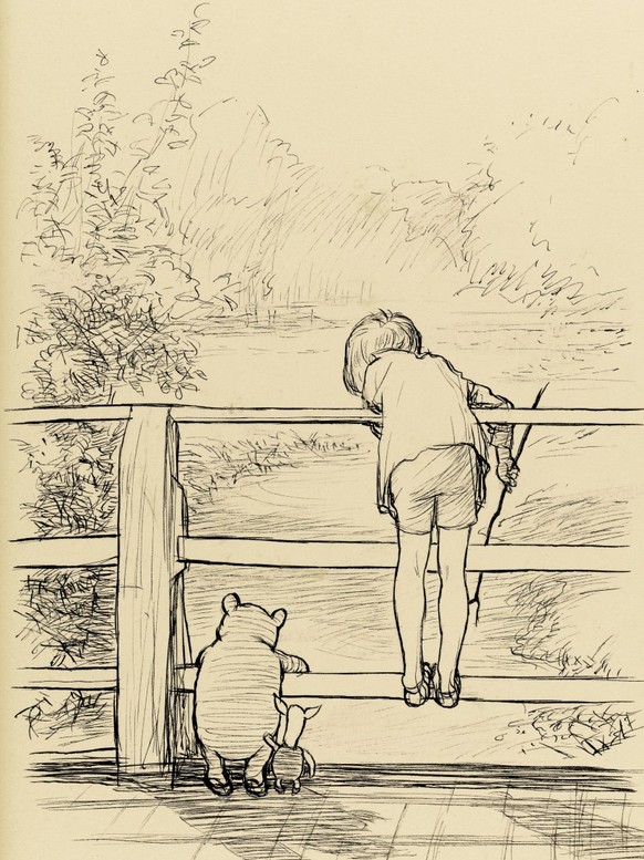 poohsticks winnie the pooh piglet christopher robin earnest h. shepherd a.a. milne kinderbuch http://www.countryendeavours.com/days-out-winnie-the-pooh-walk-pooh-corner-shop-east-sussex/