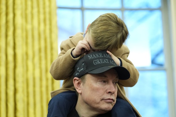 Elon Musk, joined by his son X � A-Xii, speaks in the Oval Office at the White House, Tuesday, Feb. 11, 2025, in Washington, during an event with President Donald Trump. (Photo/Alex Brandon)