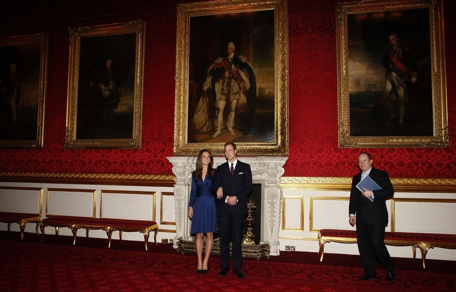 Britain&#039;s Prince William and his fiancee Kate Middleton pose for the media at St. James&#039;s Palace in London, Tuesday Nov. 16, 2010, after they announced their engagement. The couple are to we ...