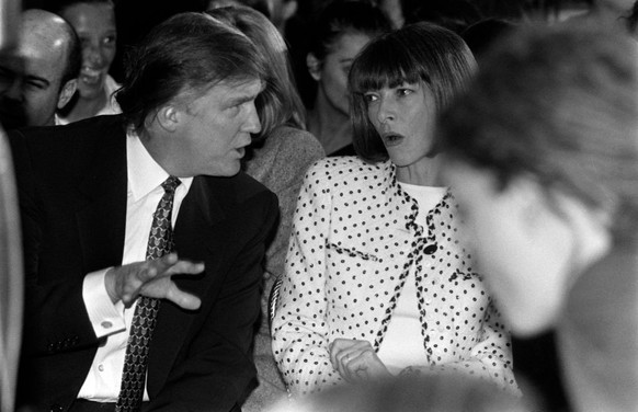 Donald J. Trump and Anna Wintour attend an event at the Plaza Hotel in New York City on April 3, 1995. (Photo by David Turner/WWD/Penske Media via Getty Images)