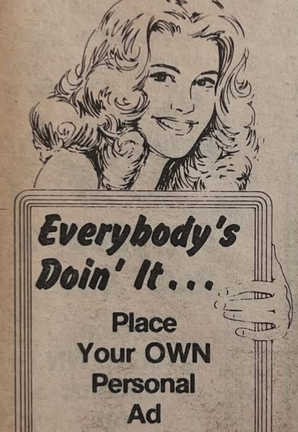 Long Lost Personals - Dating-Annoncen anno dazumal.

https://www.instagram.com/longlostpersonals/